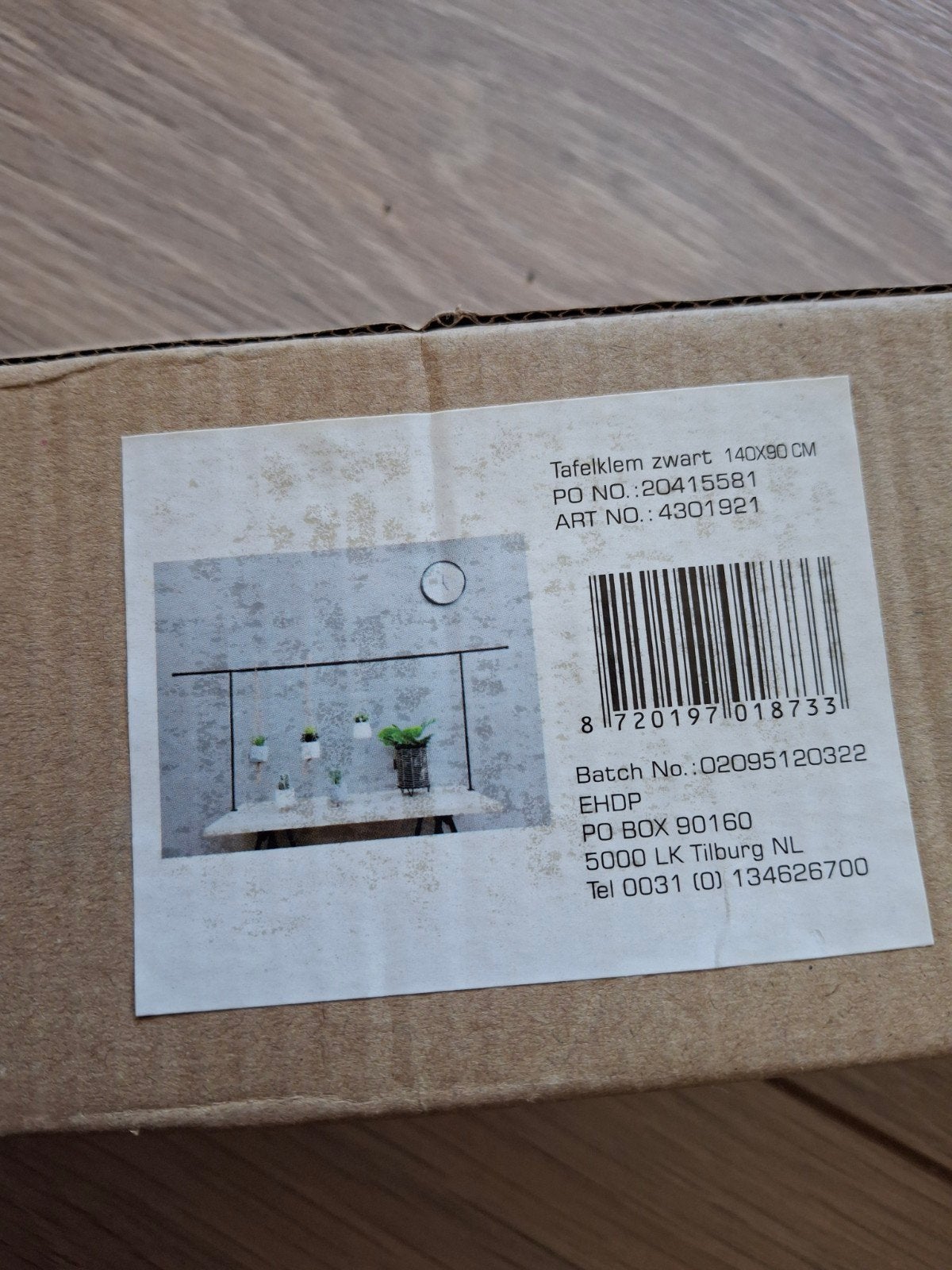 Tafelklem zwart 140x90 cm - Nieuw in verpakking, Ophalen of Verzenden, Nieuw, Zwart, Metaal