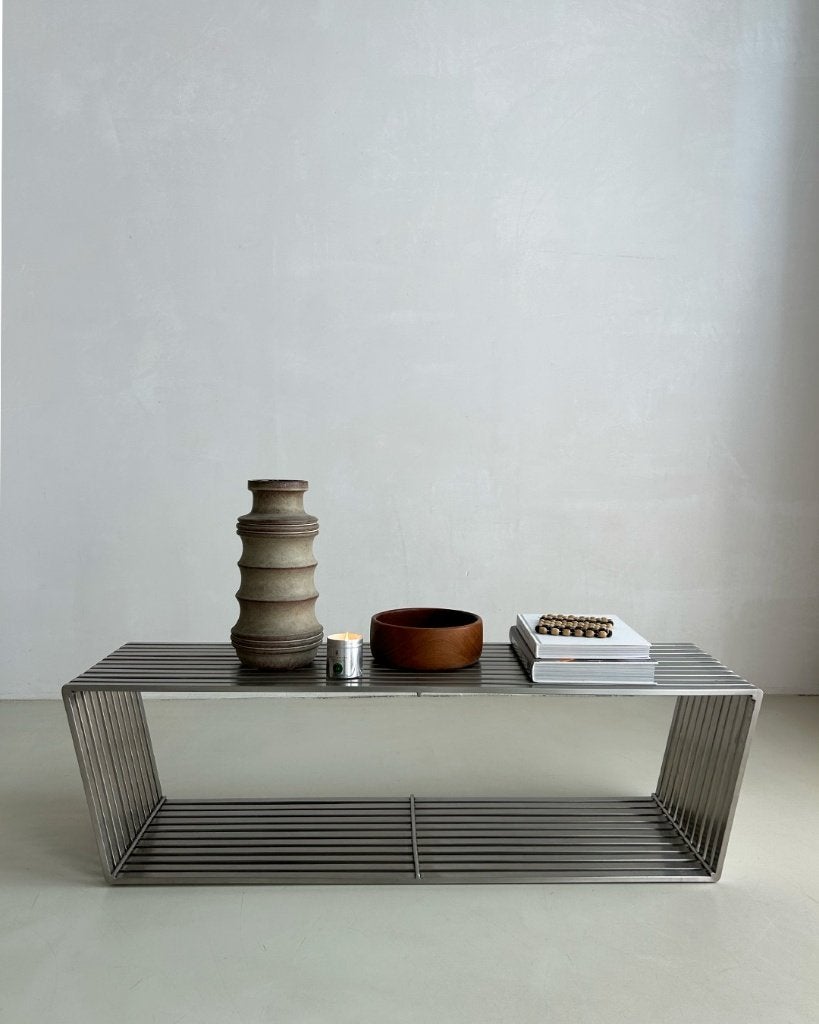 RVS Salontafel, Overige materialen, Zo goed als nieuw, Ophalen, Brustalistisch Minimalistische Vintage
