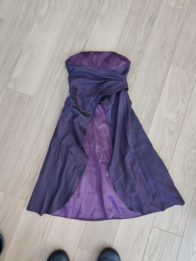 Galajurk Lissa strapless maat xs, metallic paars, Galajurk, Paars, Ophalen of Verzenden, Maat 34 (XS) of kleiner