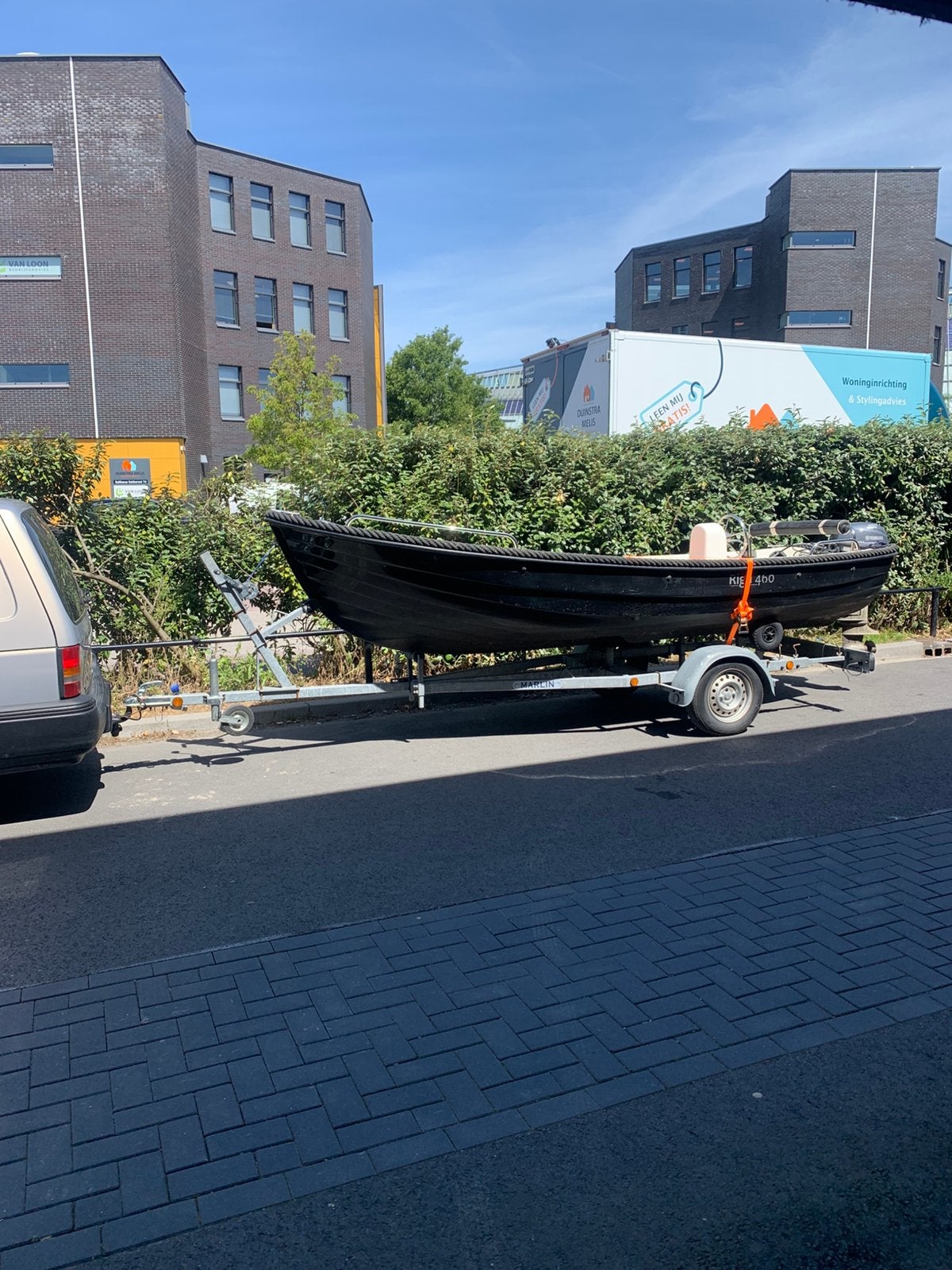 Riga 460 sloep met 8pk buitenboordmotor en trailer., 8 pk, Gebruikt, Ophalen of Verzenden, Rondzit