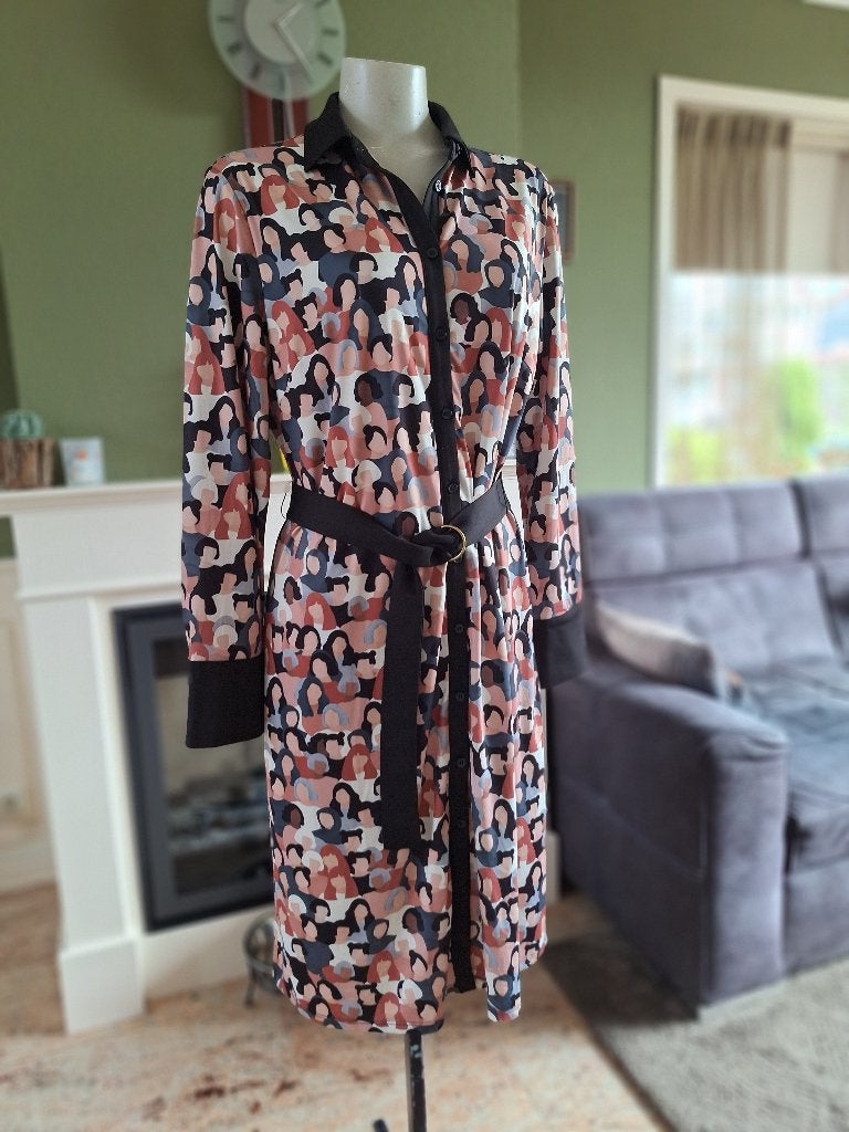 K-design gezichten jurk mensen vrouwen L, K-design, Overige kleuren, Verzenden, Maat 42/44 (L)
