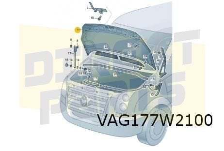 Volkswagen Crafter (4/06-9/16) Motorkap Origineel! 2E1823033, Auto-onderdelen, -, -, Nieuw, -