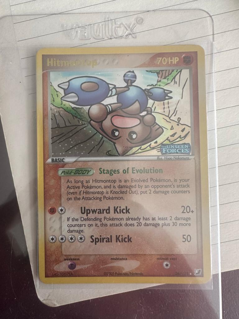Hitmontop Pokémon Kaart - Unseen Forces (2005), Ophalen of Verzenden, Zo goed als nieuw, Losse kaart