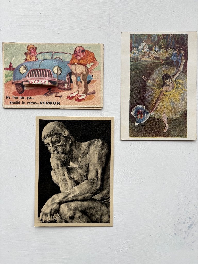 OUDE UNIEKE ANSICHT KAARTEN VERDUN, DEGAS EN RODIN,JOPIE...., Ophalen of Verzenden