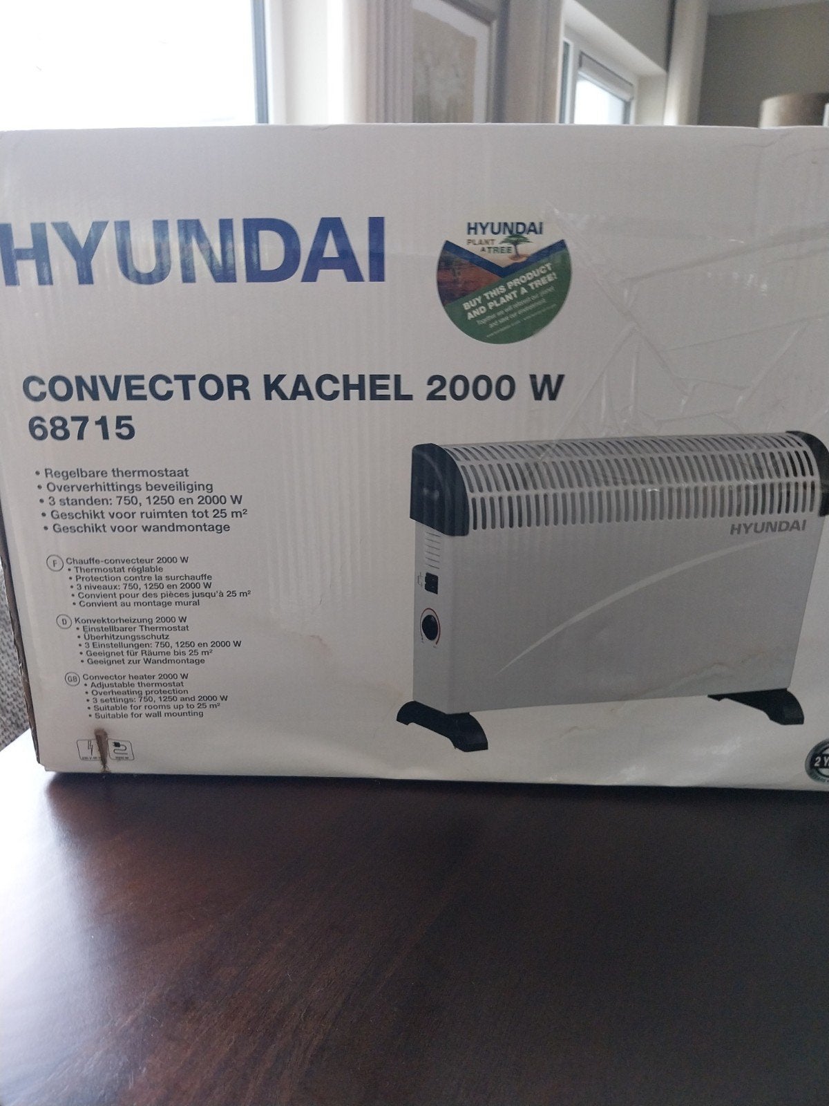 Hyundai Convector Kachel 2000W - Nieuw in doos, Ophalen, Nieuw, 800 watt of meer, Kachel