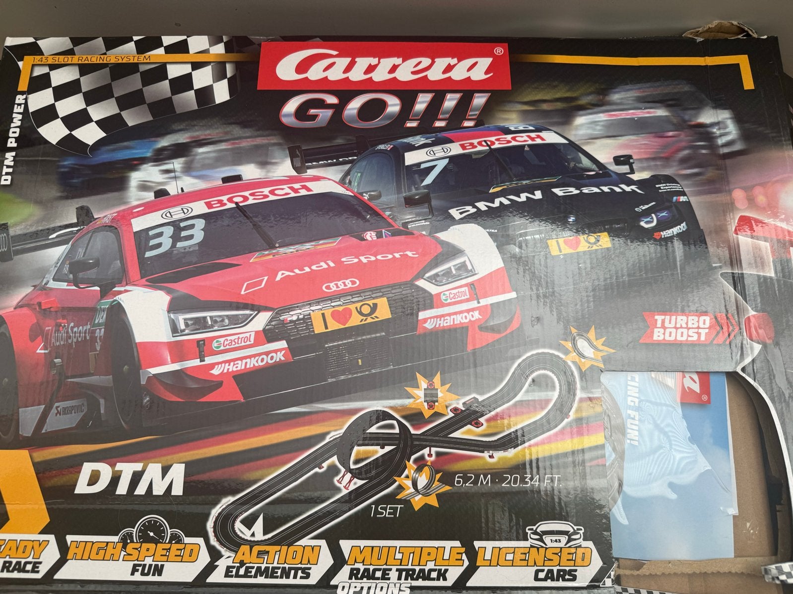 Carrera GO!!! DTM Racebaan - Gebruikt maar werkt goed, Carrera, Ophalen of Verzenden, Elektrisch, Racebaan