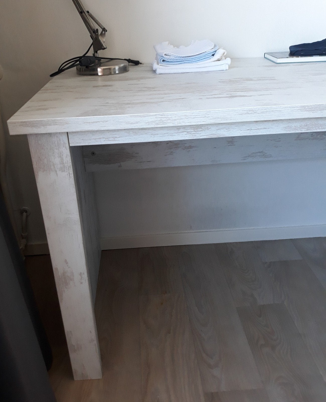 Buro, wit met grijs, Huis en Inrichting, Bureaus, Ophalen, Gebruikt, 70 cm, 130 cm