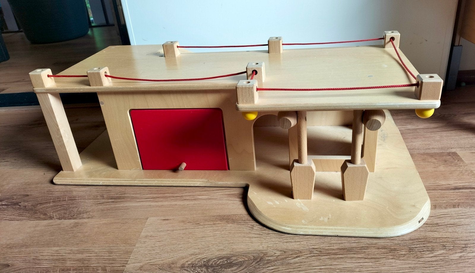 houten auto garage, Ophalen, Poppenhuis