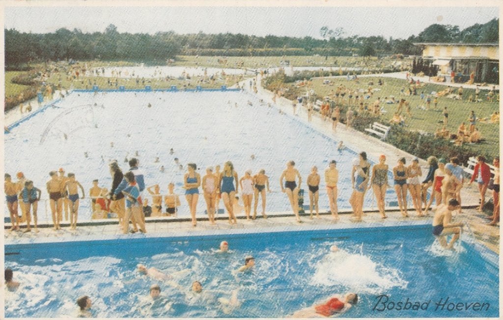 HOEVEN Bosbad Hoeven 1960 kl.f., Verzenden, 1940 tot 1960, Gelopen, Noord-Brabant