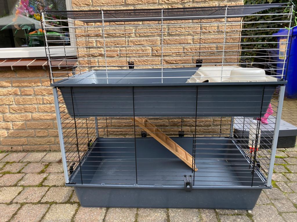 konijnenkooi 100 dubbel 95x57x93.5 cm / transportbox, Dieren en Toebehoren, Gebruikt, Ophalen of Verzenden, 90 cm of meer, Hok