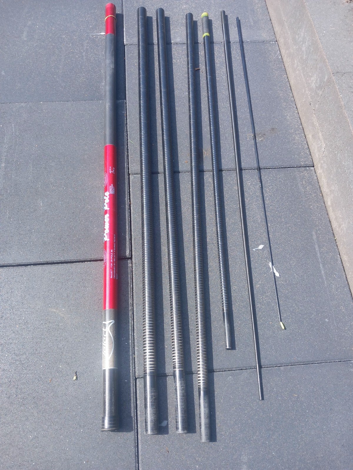 Power Pole oversteek hengel 9,20m - 775gr, Ophalen of Verzenden, Gebruikt, Vaste hengel