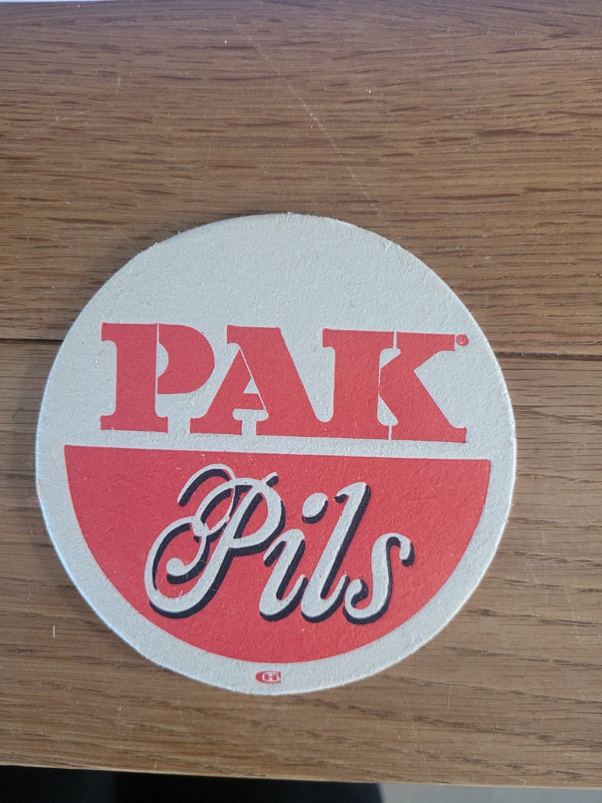 Vintage PAK Pils bierviltje met BOB-informatie, Verzamelen, Ophalen of Verzenden, Gebruikt