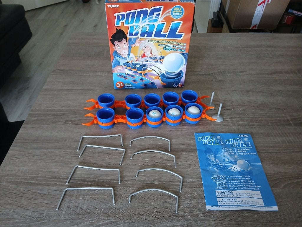 Pong Ball Blaasspel medium, Een of twee spelers, Ophalen of Verzenden, Nieuw, Tomy