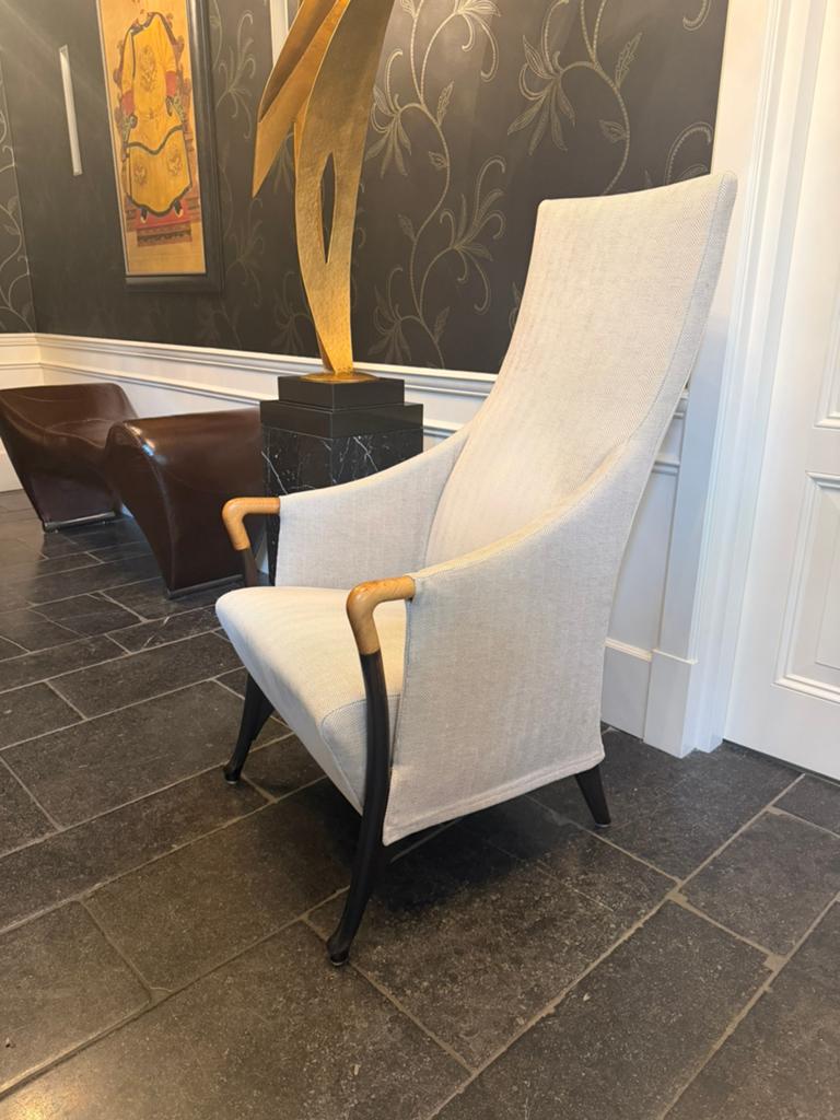 Giorgetti Wing fauteuil , stoel als nieuw, Ophalen of Verzenden, Zo goed als nieuw, Leer, 50 tot 75 cm