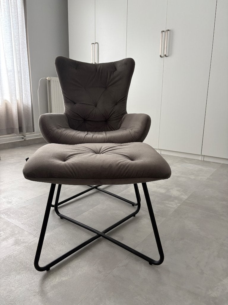 Stoel met hokker, Ophalen, Minder dan 75 cm, Zo goed als nieuw, Metaal