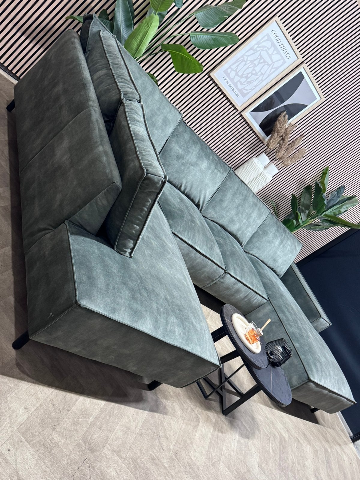 ZGAN  Luxe Velvet Velours U-Bank/ Hoekbank - Groen - 390cm, -, Luxe velvet velours u bank hoekbank groen hotelchique, -, Hoekbank