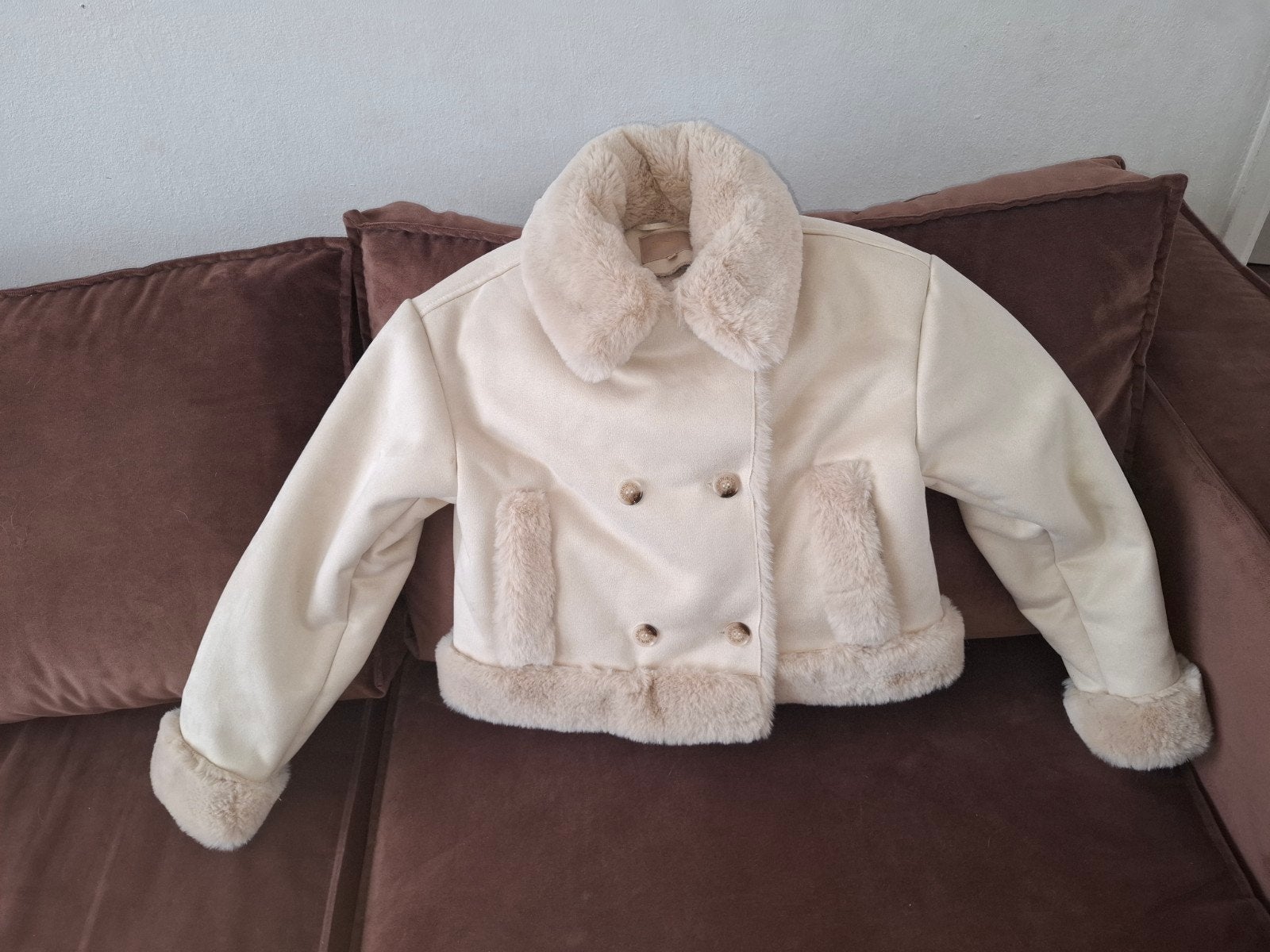 Josh V Jasje met Faux Fur Details - Maat M, Maat 38/40 (M), Beige, Ophalen of Verzenden, Zo goed als nieuw
