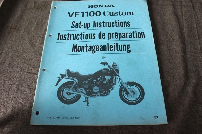 Honda VF1100 Custom 1983 motorcycle set up manual, Ophalen of Verzenden, Honda
