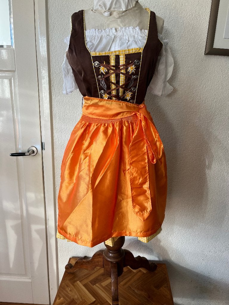 Alpin Trachten Dirndl met schort en blouse mt 42 Nieuw nr 90, Maat 42/44 (L), Nieuw, Ophalen of Verzenden, Kleding