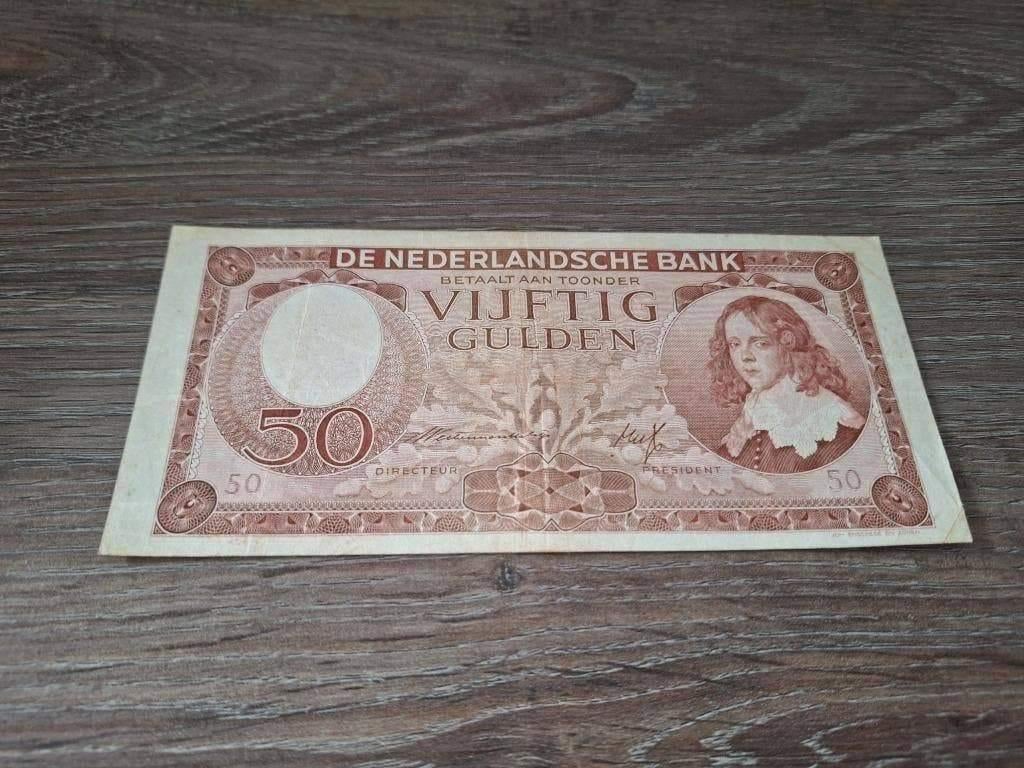 Zeldzaam biljet 50 gulden Stadhouder Willem, 1945, Ophalen of Verzenden, 50 gulden