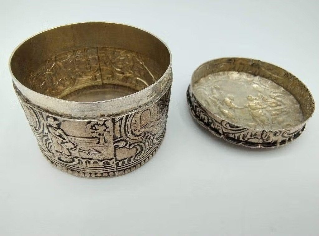 Zilveren doosje, B. Neresheimer & Sohne, Hanau, 1891, Verzenden, Zilver