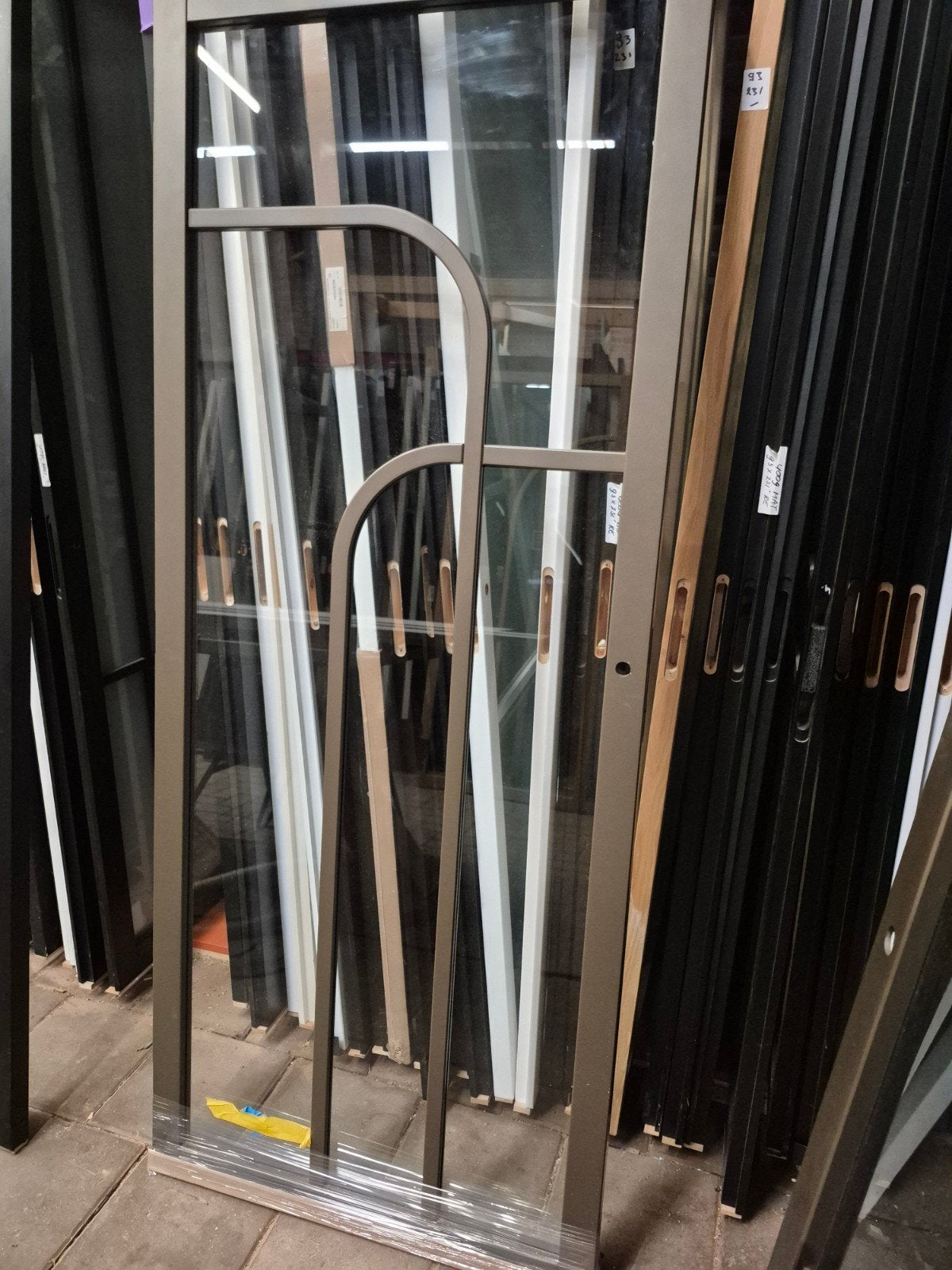 83x201,5cm binnendeur brons blank glas met valdorpel SL3, Doe-het-zelf en Verbouw, Ophalen, 80 tot 100 cm, ., Binnendeur