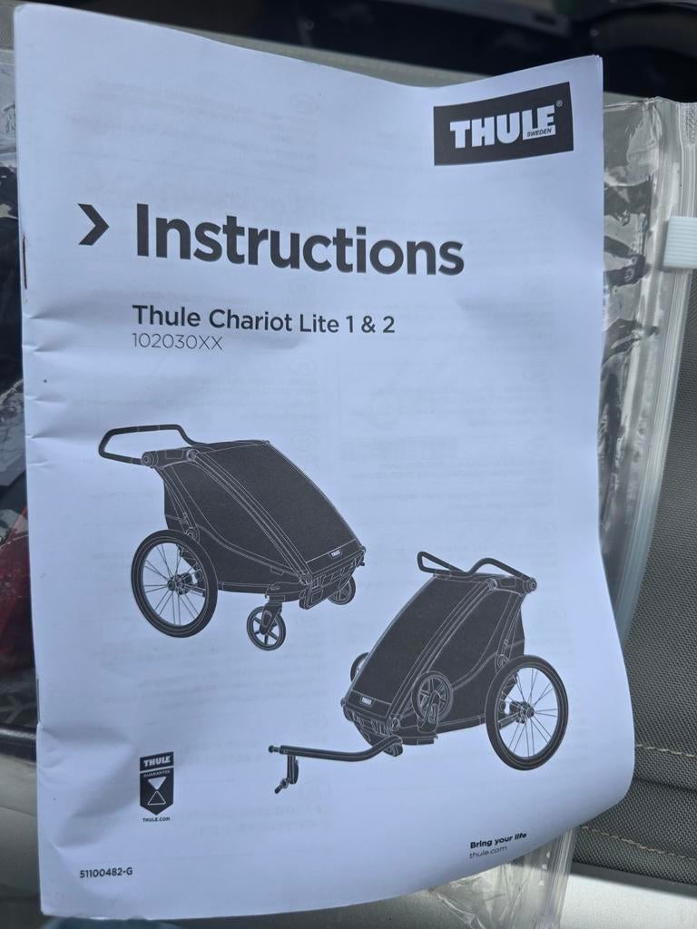 Thule fietskar/ loopkar, Opvouwbaar, 20 tot 40 kg, Ophalen of Verzenden, Zo goed als nieuw
