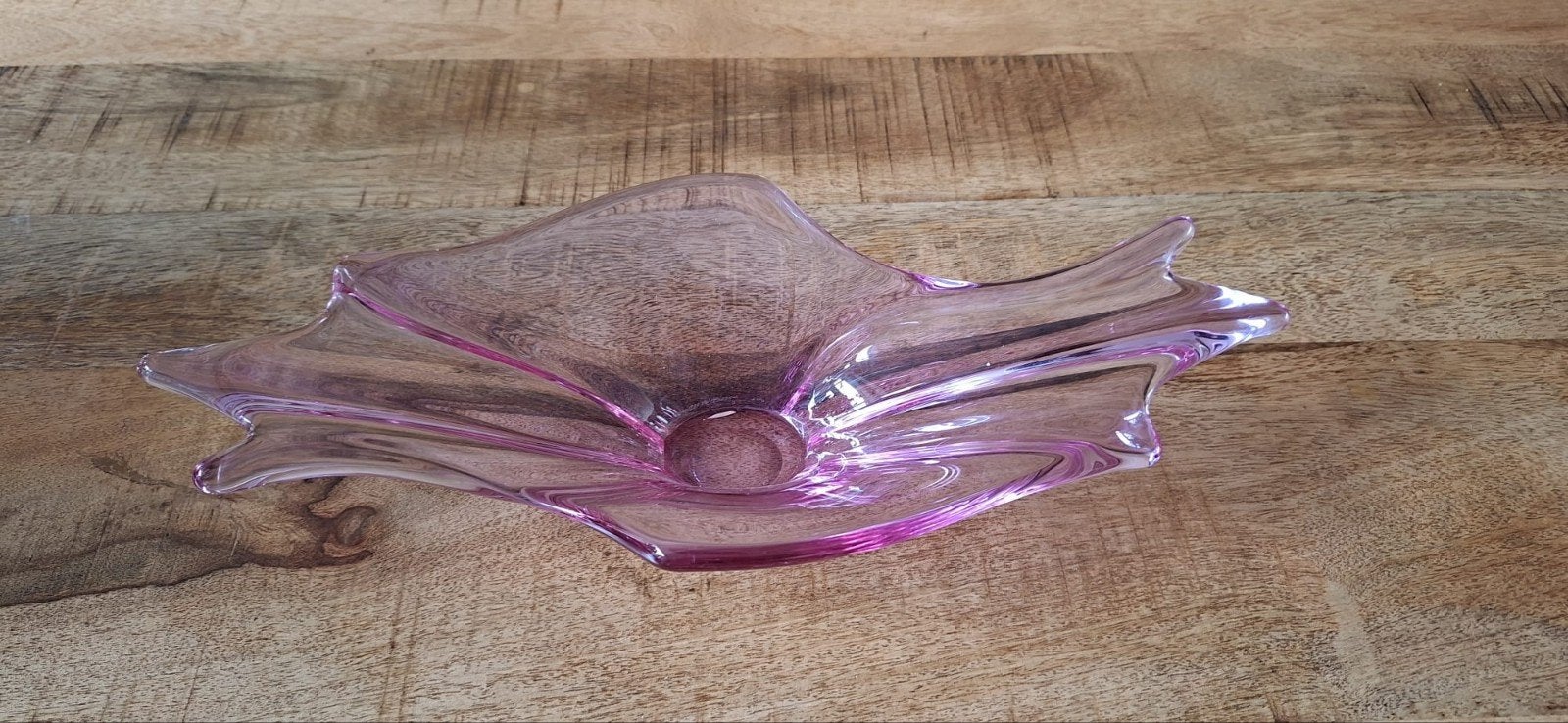 Murano stijl glazen schaal - roze, Ophalen of Verzenden