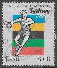 ESTLAND 8 Kr. zegel Olympische spelen Sydney  2000, Postzegels en Munten, Verzenden, Overige landen, Gestempeld