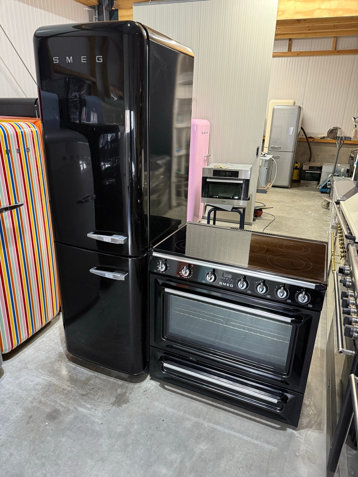 Inductie smeg fornuis met bijpassende Smeg koelkast, Witgoed en Apparatuur, Bella, 60 cm of meer, Ophalen of Verzenden, Zo goed als nieuw