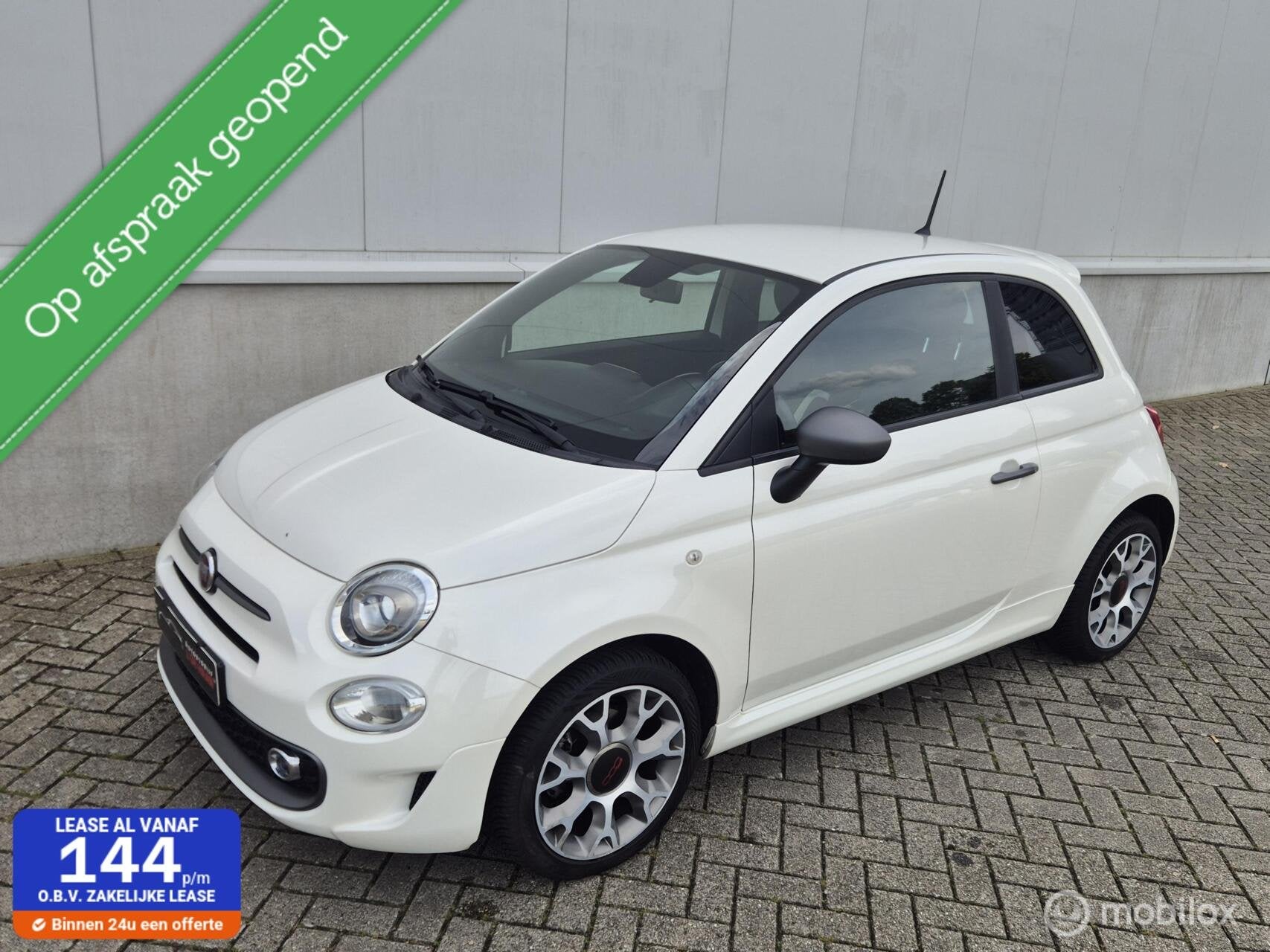 Fiat 500 S 1.2 Sport Parelmoerwit Climate-Cruise Control Vir, Auto's, Gebruikt, 4 cilinders, 840 kg, Wit