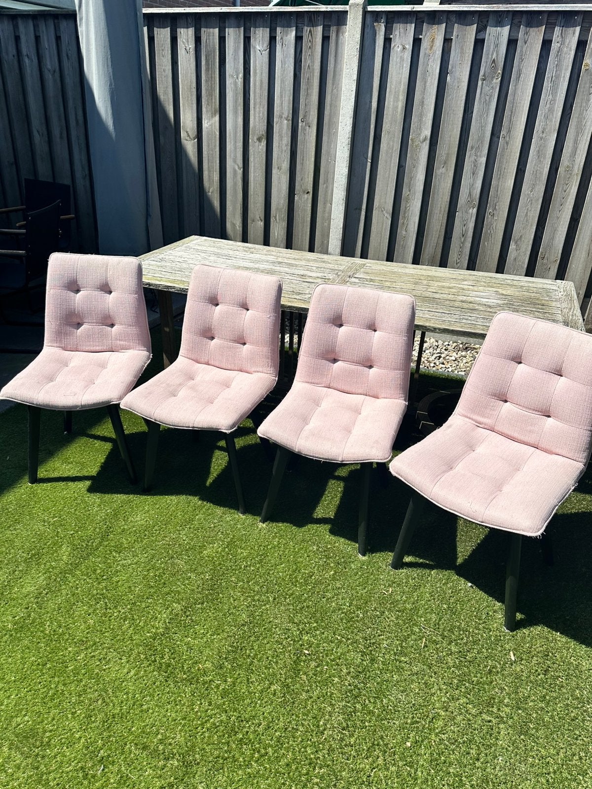 Eetkamerstoelen met vlekken - Ideaal voor opknapbeurt, Huis en Inrichting, Ophalen, Gebruikt, Twee, Overige kleuren