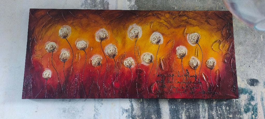 Schilderij Bloemmotief uit de Cobra Art Company, Ophalen