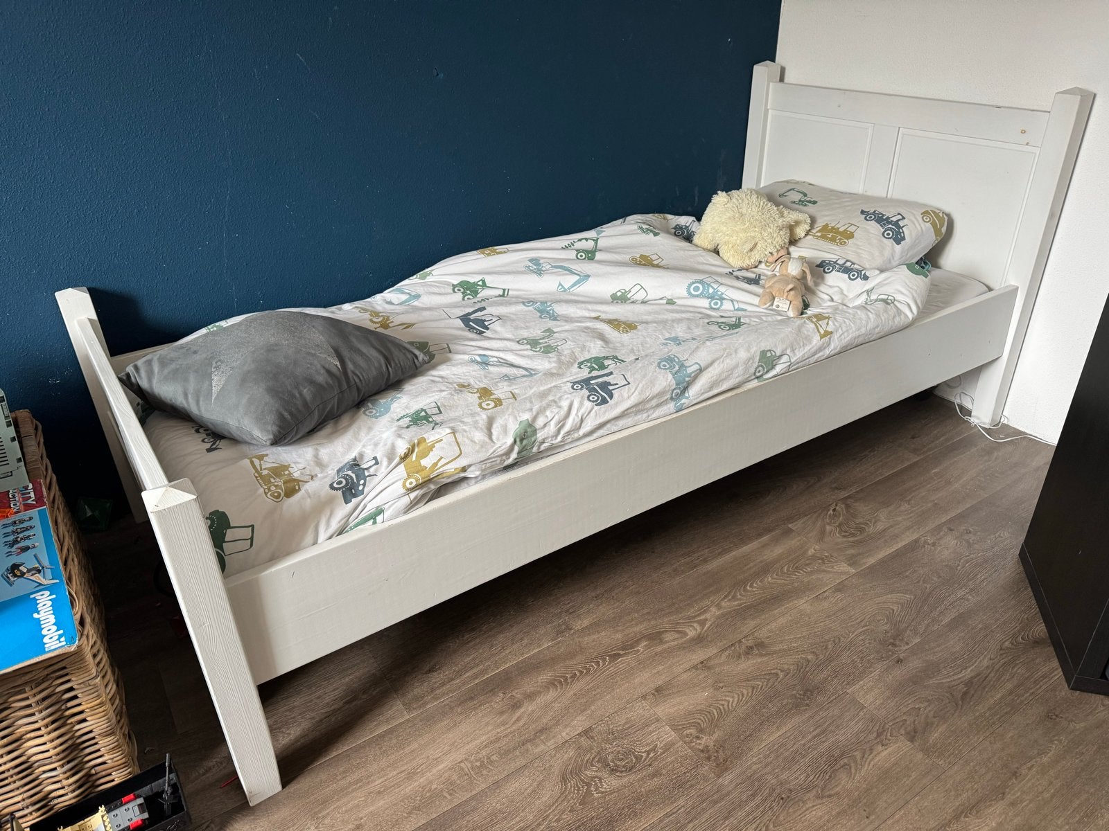 Houten eenpersoonsbed 200x90 met lattenbodem, Ophalen, Gebruikt, 90 cm, Eenpersoons