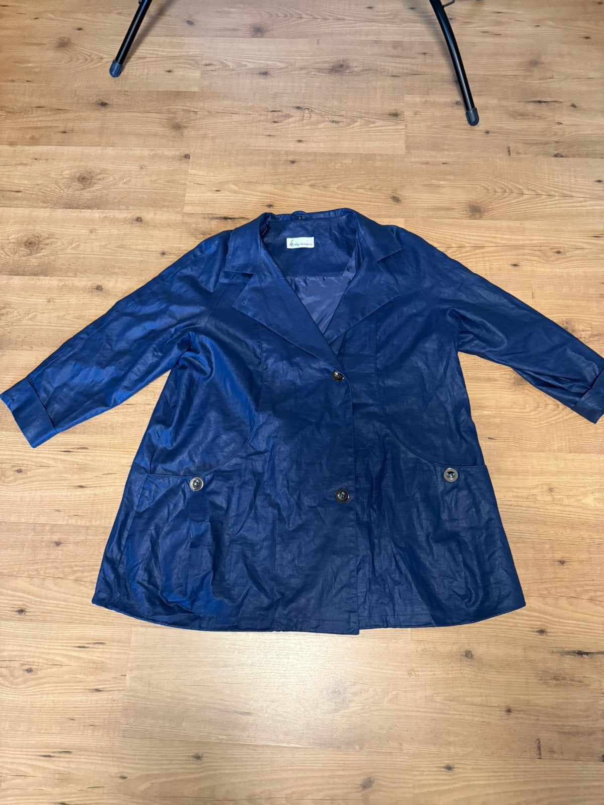 Herluf design danish design dameszomerjas maat 52, Verzenden, Zo goed als nieuw, Blauw, Jas of Mantel