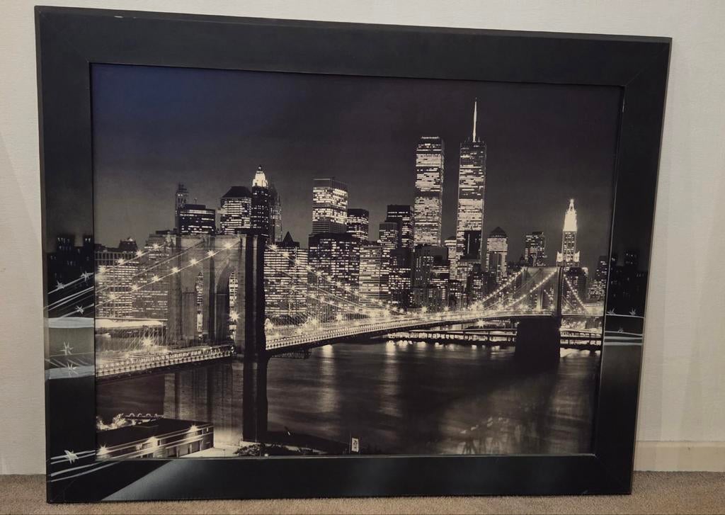 New York City Schilderij - Brooklyn Bridge & WTC, Ophalen