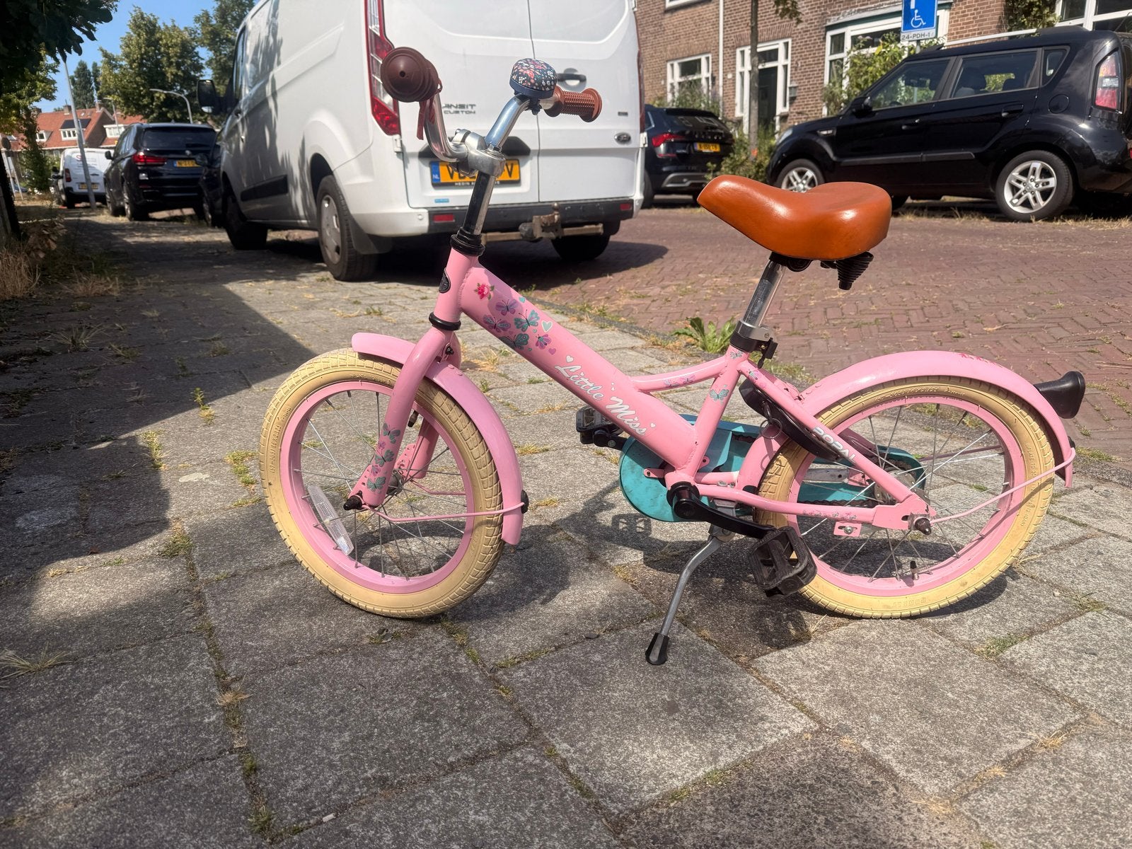 Popal little miss kinderfiets roze 18 inch, Ophalen, Gebruikt, Terugtraprem, 16 tot 20 inch