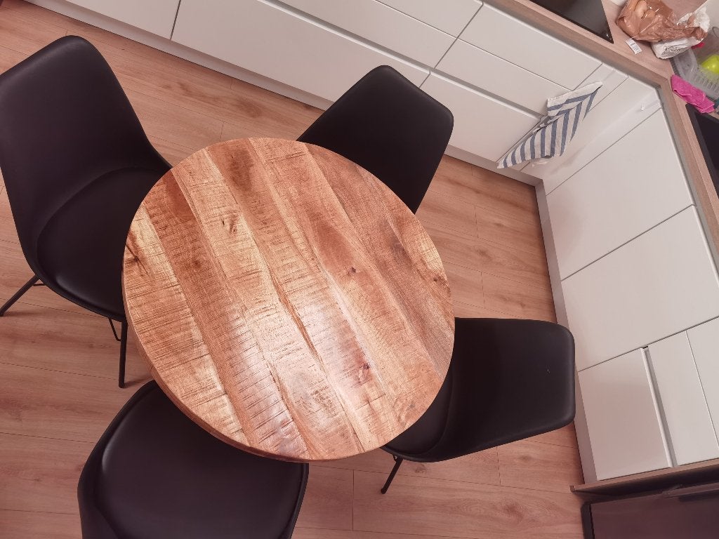 Ronde eettafel met 4 stoelen, Ophalen, 50 tot 100 cm, Rond, 50 tot 100 cm