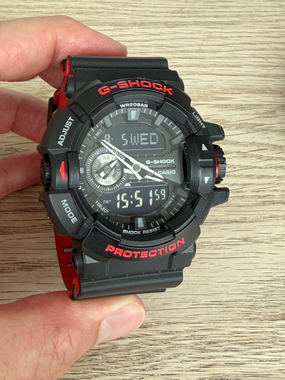 Casio G-Shock GA-400HR-1A - Zwart/Rood, Gebruikt, Casio G-Shock, Zwart, Ophalen of Verzenden