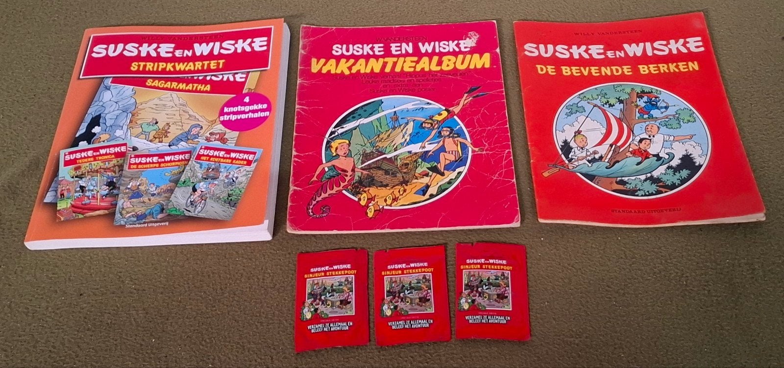 3 speciale uitgaven Suske en Wiske + stickers en puzzel, Meerdere stripboeken, Ophalen of Verzenden, Gelezen, Willie Vandersteen