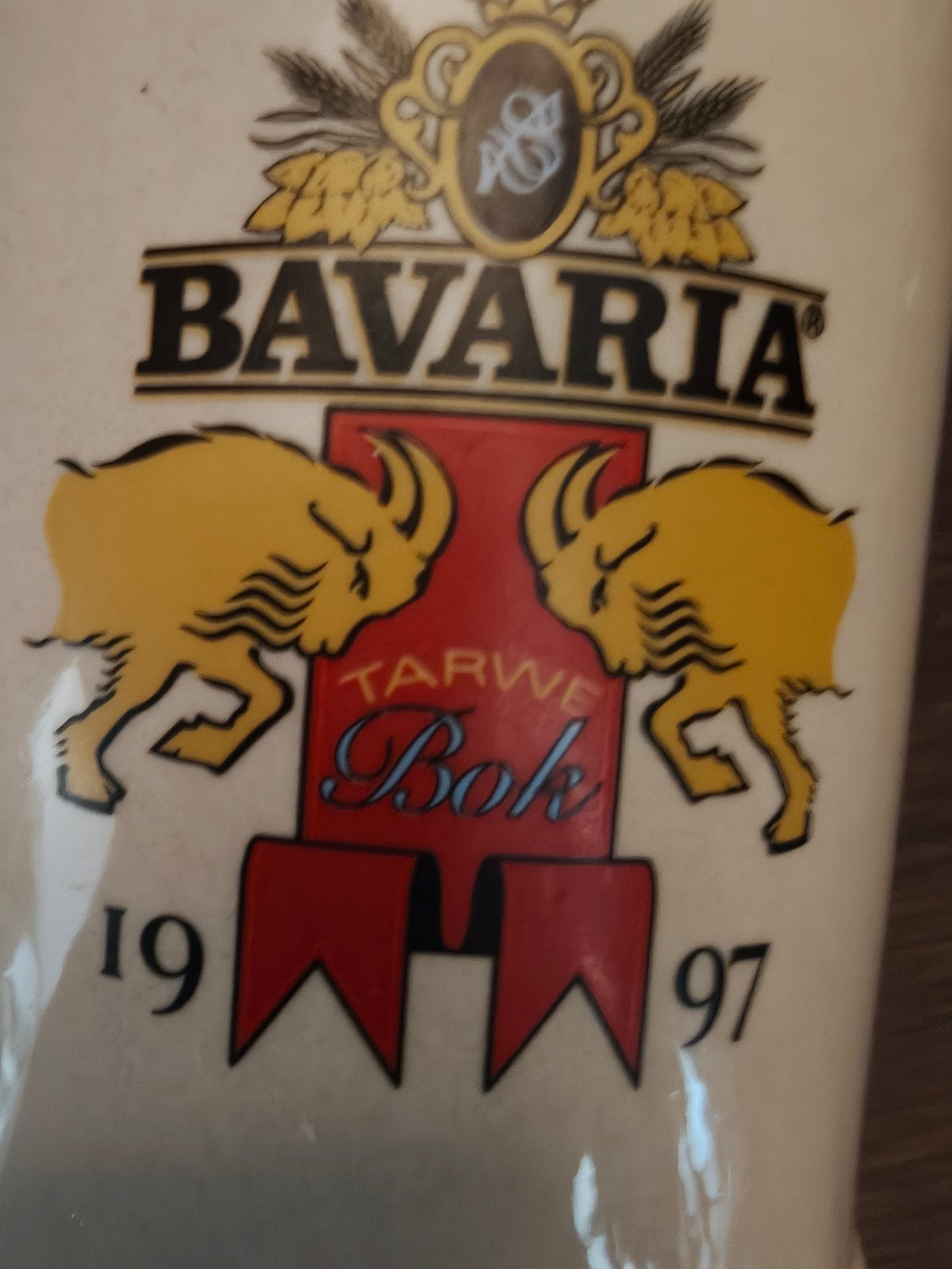 Vintage Bavaria Bierpul 1997 met Metalen Deksel, Verzamelen, Ophalen of Verzenden, Gebruikt, Pul(len), Bavaria