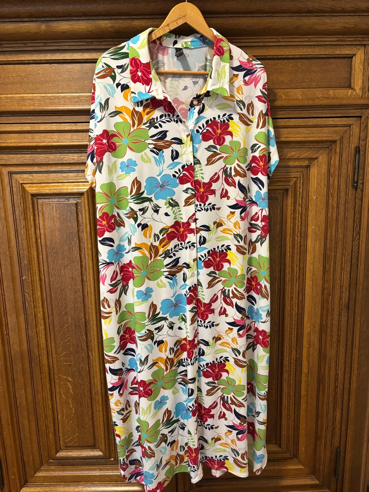 Bloemenjurk Yoek - Maat XL, Kleding | Dames, Maat 46/48 (XL) of groter, Zo goed als nieuw, Onder de knie, Meerkleurig