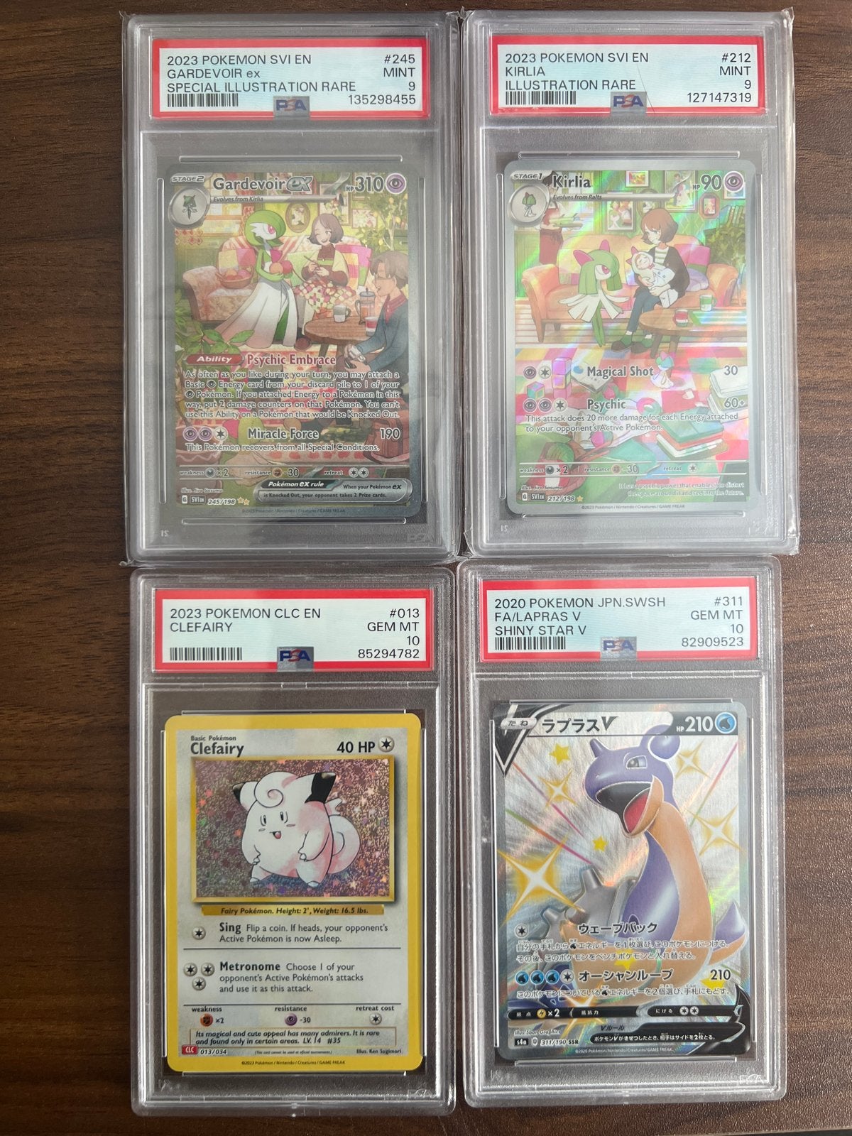 Pokémon PSA Kaarten: Gardevoir, Kirlia, Clefairy, Lapras, Ophalen of Verzenden, Zo goed als nieuw, Meerdere kaarten