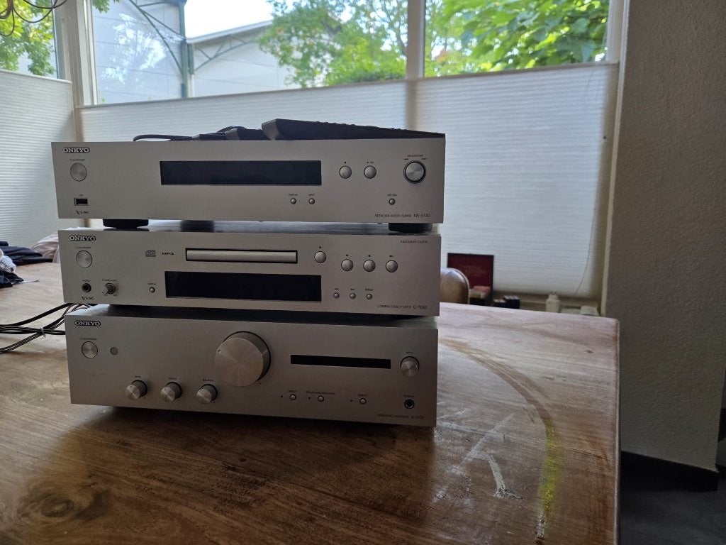 Onkyo A-9010, Onkyo C-7030, Onkyo NS-6130 streamer -Hifi set, Gebruikt, Losse componenten, Cd-speler, Ophalen