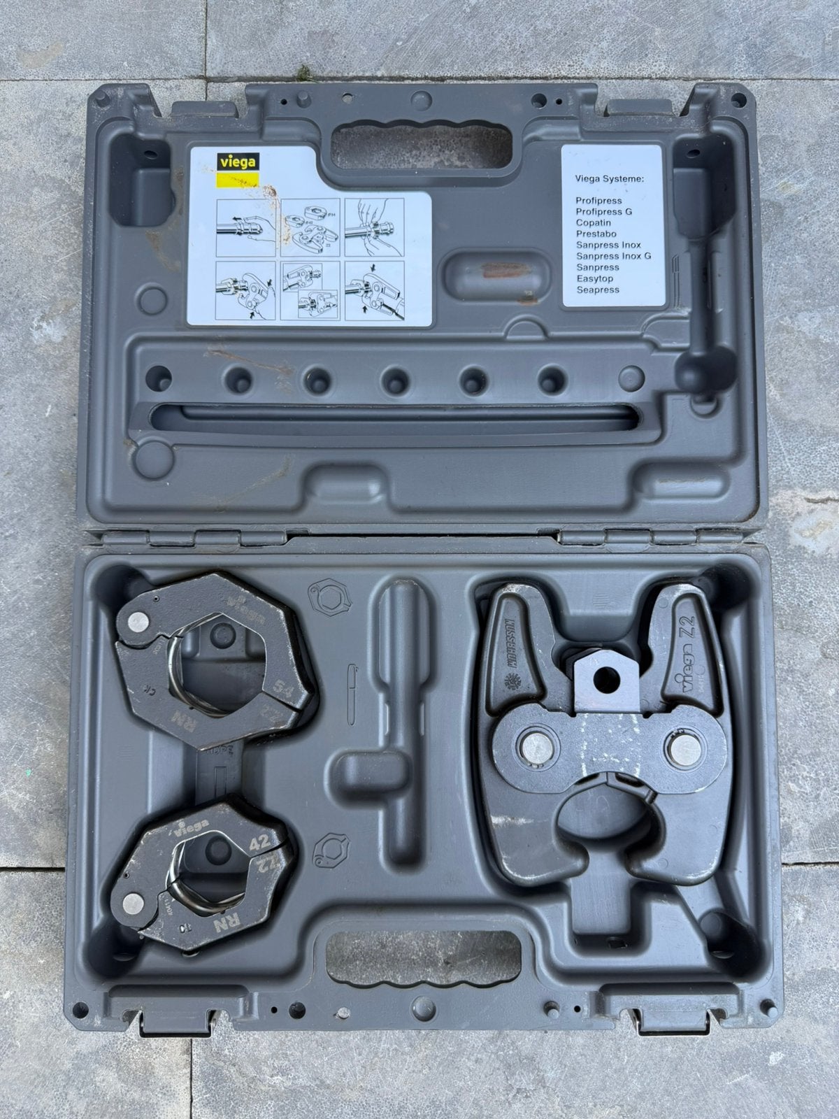 Viega zwenkbek set 42-54 + Z2 adapter bek ZGAN, Ophalen, Zo goed als nieuw