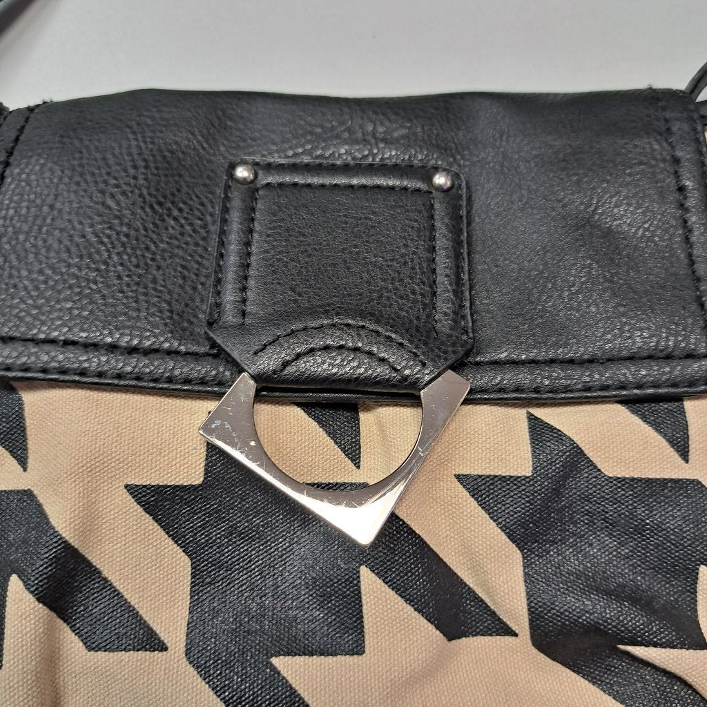 Liz Claiborne vintage crossbody tas – zwart/beige art 48560, Zwart, Ophalen of Verzenden, Zo goed als nieuw, Liz Claiborne