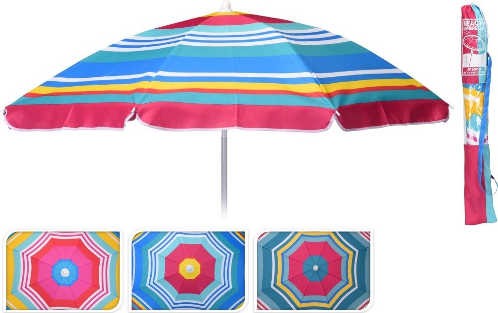 Strandparasols Ong.150 cm Doorsnee €. 16,00 Grondpen €. 8,00, Ophalen, Nieuw, 1 tot 2 meter, Parasolvoet