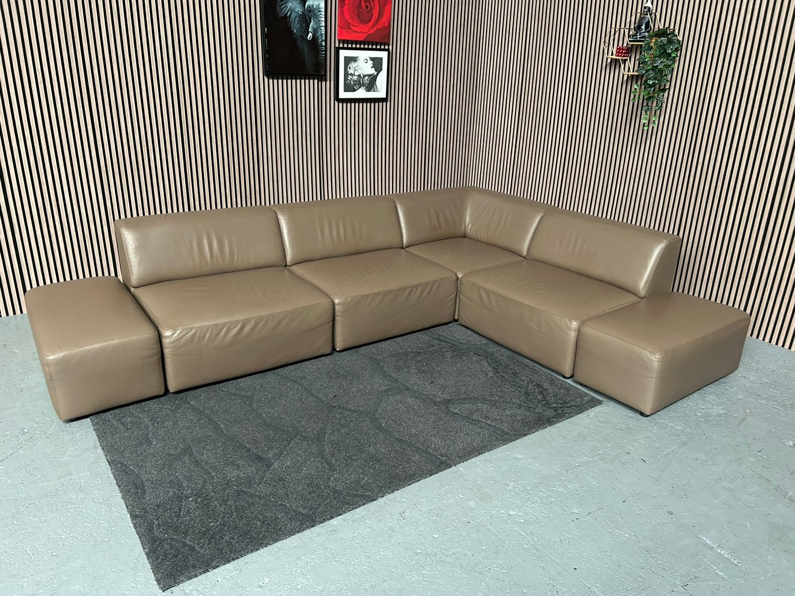 GRATIS LEVERING Goossens Modulaire Bank  335X239 GEREINIGD, Hoekbank, 300 cm of meer, Leer, Ophalen of Verzenden