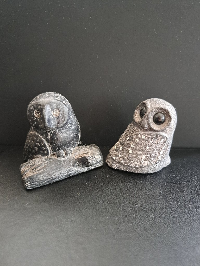 The Wolf Sculptures Handgemaakte Uilen uit Canada, Verzamelen, Beelden en Beeldjes, Ophalen of Verzenden, Zo goed als nieuw, Dier