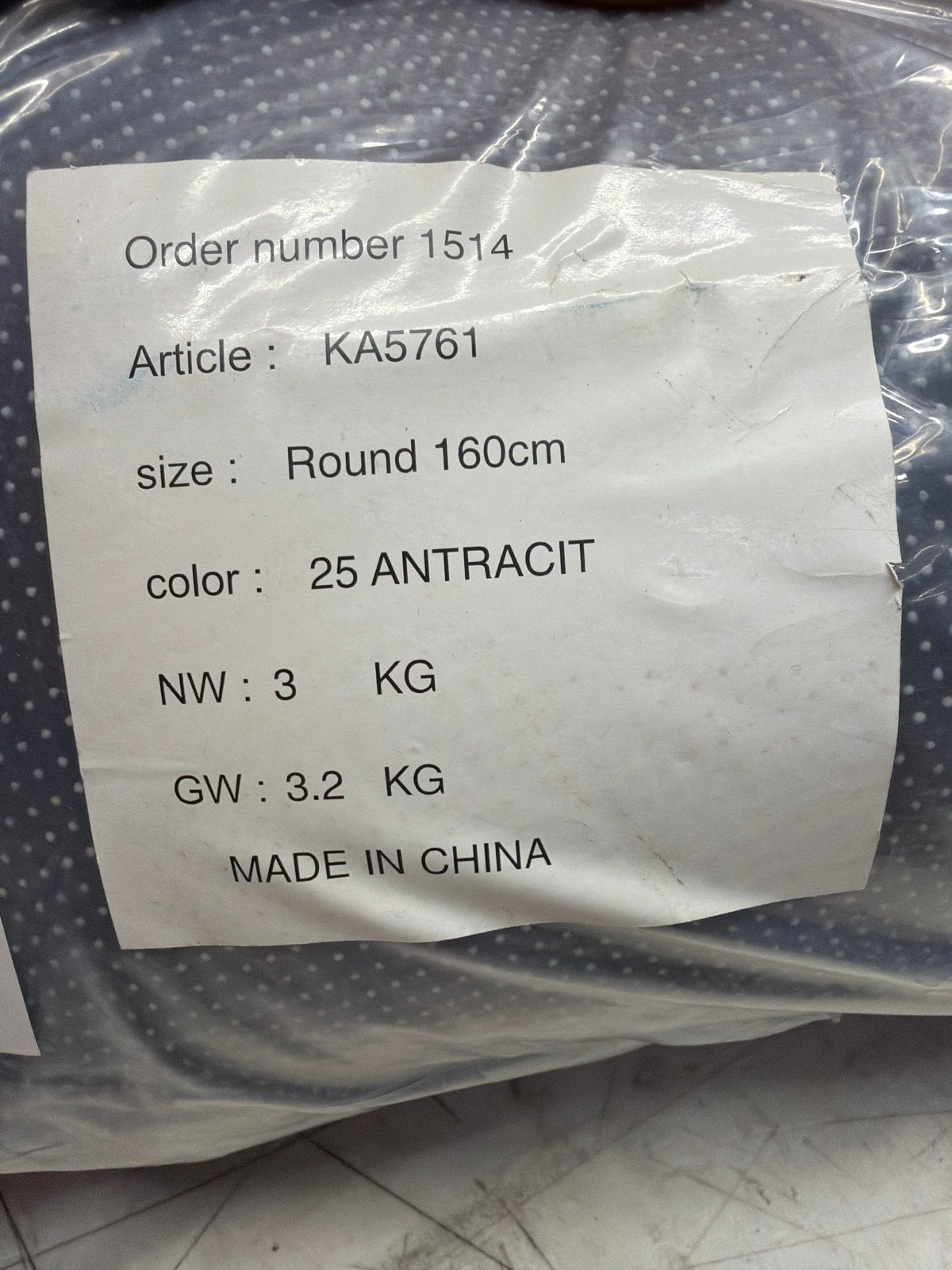 Rond Antraciet Vloerkleed - 160cm - Nieuw, 150 tot 200 cm, Rond, Ophalen of Verzenden, Nvt